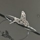 Bracelet jonc en argent 925/000 oiseau colibri origami