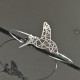 Bracelet jonc en argent 925/000 oiseau colibri origami