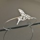 Bracelet jonc en argent 925/000 oiseau colibri origami