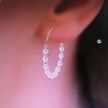 Boucles d'oreilles Plaqué Or 18 carats créoles perles blanches nacrées