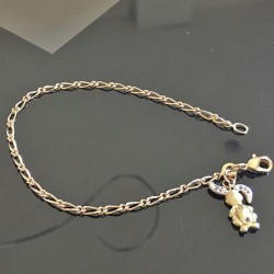 Bracelet Plaqué Or 18 carats pendant lapin zirconium