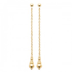 Boucles d'oreilles Plaqué Or 18 carats pendantes chainettes
