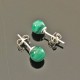 Boucles d'oreilles argent 925/000 clous malachite 6 mm