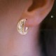 Boucles d'oreilles créoles plaqué or 18 carats motifs tendance géométrique