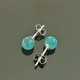 Boucles d'oreilles argent 925/000 clous amazonite du pérou 6 mm