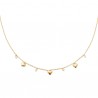 Collier Plaqué Or 18 carats pampilles coeurs et zirconium
