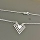 Collier pendentif géométrique argent 925/000 Bijou tendance ethnique