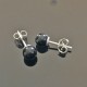 Boucles d'oreilles argent 925/000 puces pierre onyx noir 6 mm