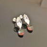 Boucles d'oreilles argent 925/000 petites gouttes cristal Swarovski ambre