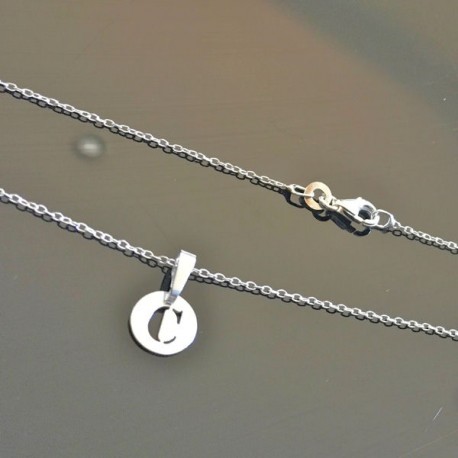 Collier initiale argent 925/000 lettre ou chiffre au choix Bijou minimaliste