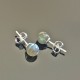 Boucles d'oreilles argent 925/000 clous labradorite 6 mm