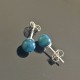 Boucles d'oreilles argent 925/000 clous pierre naturelle apatite 6 mm