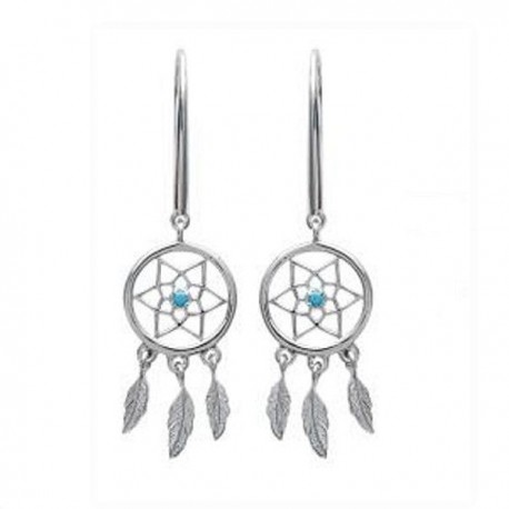 Boucles d'oreilles attrape rêves argent massif 925/000