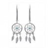Boucles d'oreilles attrape rêves argent massif 925/000
