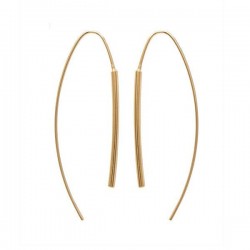 Boucles d'oreilles crochets Plaqué Or 18 carats hauteur 60 mm
