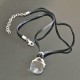 Collier ras de cou goutte cristal swarovski et argent 925 sur cordon fil de soie 