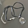 Collier ras de cou goutte cristal swarovski et argent 925 sur cordon fil de soie 