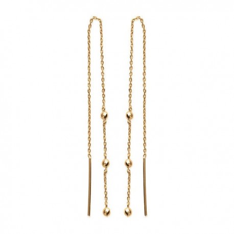Boucles chaines d'oreilles en plaqué or 18 carats Bijou tendance