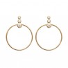 Boucles d'oreilles anneaux en plaqué or 18 carats et zirconium