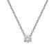 Collier solitaire Argent massif 925/000 et zirconium longueur 45 cm