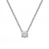 Collier solitaire Argent massif 925/000 et zirconium longueur 45 cm