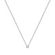 Collier solitaire Argent massif 925/000 et zirconium longueur 45 cm