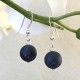 Boucles d'oreilles pierre lapis lazuli givré et argent 925/000 