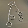 Longues boucles d'oreilles argent 925/000 pendantes chainettes anneaux