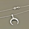 Collier pendentif corne en argent 925/000 sur fine chaine longueur 45 cm