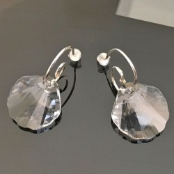 Boucles d'oreilles coquillages Pure Crystal et argent 925/000