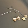 Boucles d'oreilles chainettes argent 925/000 petits noeuds nacre naturelle 