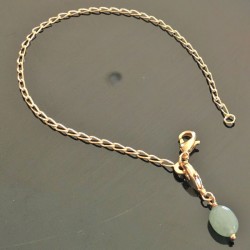 Bracelet en plaqué or 18 carats charm mousqueton pierre aventurine 