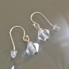 Boucles d'oreilles en argent 925/000 pendants cristal Swarovski