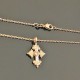 Collier pendentif croix plaqué or 18 carats sur chaine