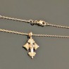 Collier pendentif croix plaqué or 18 carats sur chaine