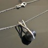 Collier argent 925/000 pendentif améthyste naturelle sur chaine 