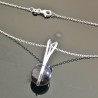 Collier argent 925/000 pendentif améthyste naturelle sur chaine 