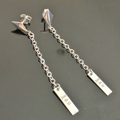 Boucles d'oreilles chainettes argent 925/000 just do it !