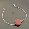 Bracelet argent 925/000 pierre naturelle jaspe rouge Bijou nature