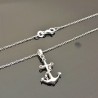 Collier ancre marine en argent 925/000 pendentif sur fine chaine 45 cm