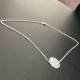 Collier pendentif rond martelé en argent massif 925/000 longueur 42 cm