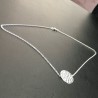 Collier pendentif rond martelé en argent massif 925/000 longueur 42 cm