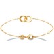 Bracelet Plaqué or 18 carats anneaux entrelacés Bijou tendance