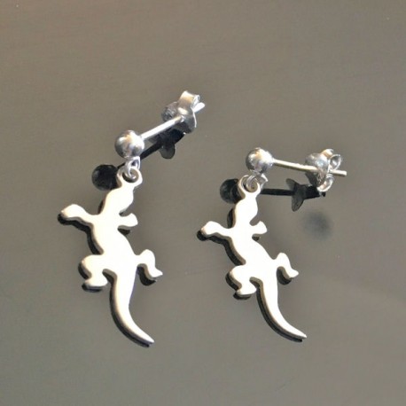 Boucles d'oreilles salamandres en argent 925/000 Bijou mixte