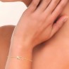 Bracelet Plaqué Or 18 carats maillon ovale et perle blanche