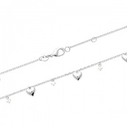 Collier argent 925/000 pampilles coeurs et zirconium