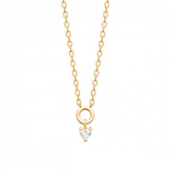 Collier Plaqué Or 18 carats petit coeur zirconium