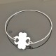 Bracelet jonc trèfle en argent 925/000 Bijou porte bonheur