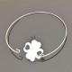 Bracelet jonc trèfle en argent 925/000 Bijou porte bonheur