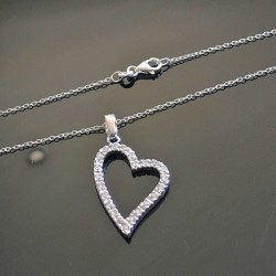 Pendentif coeur Argent 925/000 et Zirconium